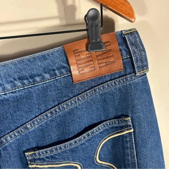 NWT Gap X Cult Gaia Asymmetrical Denim High Slit Maxi Skirt Size 33/16 - Picture 8 of 13